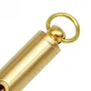 Klassieke ontwerp handgemaakte messing fluitje sleutelhanger hoge kwaliteit outdoor survival gouden koper sleutelhanger