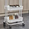 3-Tier Mobile Storage Organizer Trolley Cart Shelf For Kitchen -