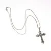 20Pcs Vintage Cross Pendant Necklace Men Women Long Chain Gothic Jewelry Accessories