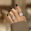 Andywen 925 Sterling Silver Geometric RrRregular Rrregulares Rings Mulheres Fashionable Jewelry Casamento Luxo 210608