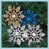 Decorações festivas festas fontes casa jardim designer snowflake delicado presente árvore decoração twinkle neve natal família ornamento sel