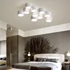 Plafoniere Lampadario moderno a combinazione di design a cilindro con lampada a led per camera da letto Soggiorno Sala da pranzo Illuminazione dimmerabile bianca nera