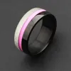 Pierłdy ślubne 8 mm Titanium Steel Ring Band Band Dwa ton Epoksydowe zaangażowanie dla mężczyzn Party Business Fase Fashion Biżuter