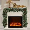 1.8/2.7M Colorful Christmas Fireplace Garland Wreath Pine Tree Ornament Christmas Tree DIY Hanging Rattan Garlands Decoration 211109