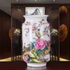 Nieuwe aankomst antieke jingdezhen dunne china vaas met bloemen en vogel patronen keramische tafel vaas porselein decoratieve vaas 210310