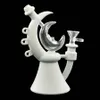 Stock in USA!! Oil Rigs Glass Bongs Dab Hookahs Smoking water bong Herb Silicone hookah pipe Moon Shape