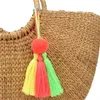 LLavero de borlas con pompón de colores, bolso con borlas largas, llavero colgante con abalorio para mujer, bolso de niña, decoración de bolso