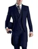 Men's Suits & Blazers Formal Custom Design White/Black/Grey/Burgundy/Blue Tailcoat Men Party Groomsmen For Wedding Tuxedos Jacket+Pants+Vest