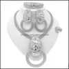 Boucles d'oreilles collier ensembles de bijoux dernier 2021 brésil plaqué or ensemble dames mariée mariage luxe H0067 livraison directe 81Zdj