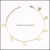 Anklets Jewelry Bohemian Simple Sier Color Beads Stars Beach Barefoot Sandals Bracelet Crochet Female Foot Chain Leg For Woman Drop Delivery