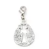 100 sztuk Hollow Cross Floating Lobster Class Charm Wisiorki na biżuterię do produkcji bransoletka Naszyjnik DIY Akcesoria 19.5x34.5mm A-487B