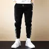 Automne Ly Designer Mode Hommes Jeans Patchs Épissés Casual Pantalon Cargo En Velours Côtelé Salopette Streetwear Hip Hop Joggers Pantalon