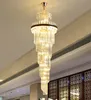 Moderne Kronleuchter Lange Kristall Kronleuchter Licht Luxus Villa Duplex Middle Body Wohnzimmer Treppenspin LED