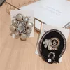 Pins, Brooches Fashion Woman Pin Big Stone Pearl Flower 5 Shiny Rhinestone Brooch Trendy Jewelry Coat Suits Clothing Accessories
