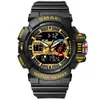 Männer Sport Uhr Dual Display Funktion Militär Uhren Männer Wasserdicht 5Bar Gummi Alarm Digitale Armband Armbanduhren 8043