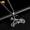 Pendant Necklaces Gothic Punk Skull Motorcycle Stainless Steel Chains Necklace Men Vintage Silver Biker Jewelry1933597