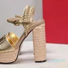 2021 high heel womens sandals fashion leather unique designer pointed dress wedding dresses sexy straw hemp rope waterproof table 30251