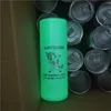 New! 20oz Сублимационные светящиеся краски прямые тумблеры светящиеся в темных бутылках с водой из нержавеющей стали Кофейные кружки с двойной изолированной чашкой