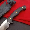 New 238 Survival Straight Knife DC53 Satin Tanto Point Blade Full Tang Ebony Handle Fixed Blade Tactical Knives With Leather Sheath