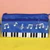 Music piano pencil case polyester pen bag Double high capacity pen box stationery office school student gifts 4580 Q2