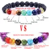 8mm Natural Stone 7 Chakra Noir Lava Noir Arbre de vie Charme Bracelets Aromatherapy Essential Diffuseur Bracelet pour femmes Hommes bijoux