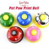 Pet Cat Dog Trainer Campana Attrezzatura Addestramento giocattolo Vasino Comunicazione Anello per animali Dispositivo Campane in metallo Pulsante Clicker Base in gomma antiscivolo YL0275