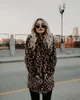 Fausse fourrure femme automne hiver fonds est capricieuse tenue femme revers léopard Grain copie manteau épaissit chaud