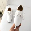 Anglia styl dzieci chłopcy buty czarny biały moda dżentelmen koronki skórzane buty dla chłopców obuwie dziecięce 21-36 210713