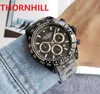 Tous les sous-cadrans de travail de luxe homme montre à piles à quartz 42 mm entièrement en acier inoxydable de haute qualité Top Model Designer Président Chronomètre Montre-bracelet relogio masculino