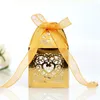 50pcs Candy Cookie chocolate boxes Love Heart Laser small White Wedding Bridal shower Party Gift Box Favor Decor for Gift Giving