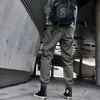 SingleroRoad Mens Cargo Calças Moda Preto Baggy Corredores Techwear Hip Hop Japonês Streetwear Calças para 210715