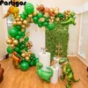 105pcs Dinosaur Ballonnen Garland Kit voor verjaardagen Babybuien Decoratie en wordt geleverd met T Rex, Velociraptor, Brontosaurus 220225