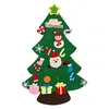 Décorations de Noël pour enfants DIY Arbre en feutre avec ornements Cadeaux de l'année pour enfants pour décoration murale de porte