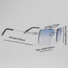 2023 Designer Glasögon Nya vintage Rimless stora fyrkantiga solglasögon Män överdimensionerade ramkvinnor Glasögon nyanser culos gafas för att köra utomhus 011b
