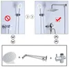 Wall Mounted Bath Shower Faucet 4/6/8/10 inch Stainless Steel Shower Head Ultrathin Top Over Spray Shower Arm Hose 210724