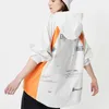 Trench da donna da donna 2022 Autunno Moda donna Sport Giacca a vento Cappotto con cappuccio da donna Giacca con giunture con cerniera da donna Alta