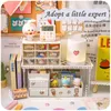 W G 3PCS Conjunto Ins kawaii Deskpot Organizer Makeup Storage Box 3 Shelf Container Gaveter Cabinet Rack Enviar adesivo Decoração de casa 210330