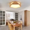 Plafoniere moderne in legno a LED a forma geometrica lamparas de techo per apparecchi di illuminazione da cucina per corridoio balcone camera da letto