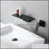 Bathroom Sink Faucets Faucets, Showers & As Home Garden Wall Mounted Basin Faucet Mablack Brass Waterfall Mixer Water Tap Cold And Taps1 Dro