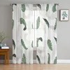 Curtain & Drapes Palm Leaf Banana Green Curtains For Living Room Luxury Baby Bedroom Tulle Kitchen Modern Style Sheer