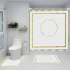 Anti Peeping Shower Curtains Letter Printed Non Slip Mats INS Fashion Bath Toilet Cover Mats