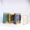 AVEBIEN 20x15x8cm Sacchetto regalo Ramadan Sacchetto di carta Kraft Musulmano Eid Mubarak Borse dorate 10 20 50 pezzi Confezione regalo commemorativa 21322D