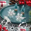 Table Decoration Aessories Kitchen, Dining Bar Home & Gardenpieces Christmas Napkin Rings Set, 6 Elk And Rhinestone Snowflake For Wedding Su