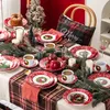2021 Veveet 30/60-х частей керамический фарфоровый рождественские рождественские посуды Santaclaus Pattern подарочные посуда набор с чашкой блюдце десертной суп ужин набор