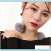 Dangle Jewelrydangle Chandelier Long Pom أقراط Fluffy Fashion Faux Fuc Fur Ball Plush Pendant Encling Jewelry Drop Drop