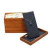 Bolsas de joalheria Bolsas de estilo de madeira maciça de madeira de colar de anel de anel de anel de anel de madeira