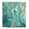 Shower Curtains Green Beautiful Abstract Golden And Turquoise Mixed Paints Marble Curtain Waterproof Fabric 72 X 78 Inches Set With Hooks