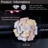 3D Design Mixed Rose Gold Silver Plated Cubic Zirconia Large Luxury Wedding Party Flower Brooches for Women BH009 210714