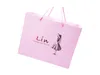 China Manufacturer Custom High Quality Recycle pink Shopping Bags White/yellow leather