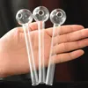 14 cm de long, 3 cm de diamètre, boule en verre transparent, tuyau de brûleur à mazout, brûleur d'ongles, tuyaux de concentré géants, épais, transparents, excellents accessoires pour fumer, vente en gros